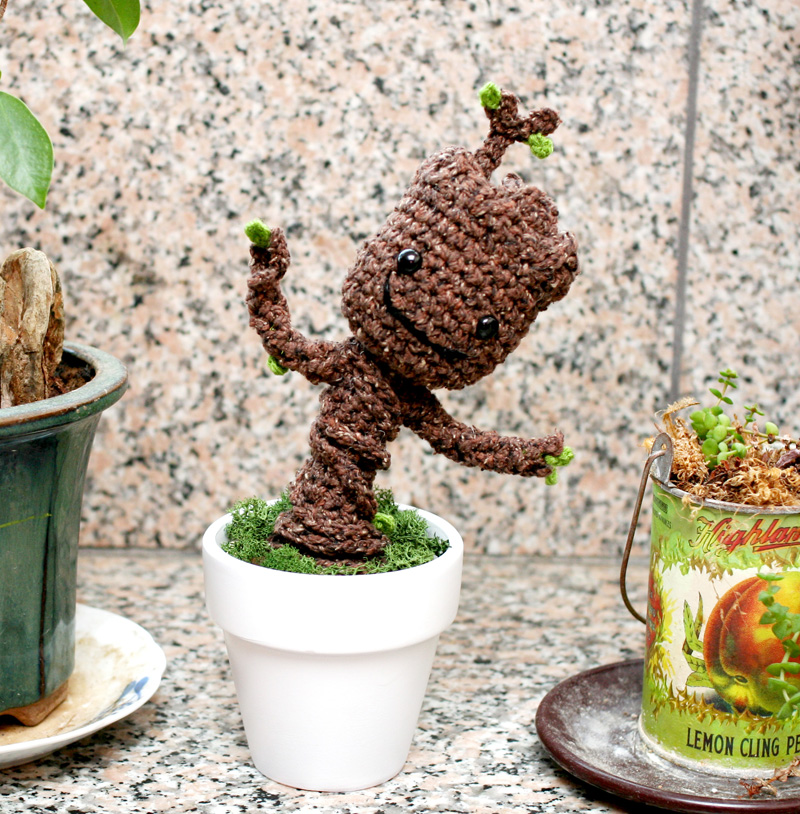 Free Crochet Pattern: Potted Baby Groot from Guardians of the