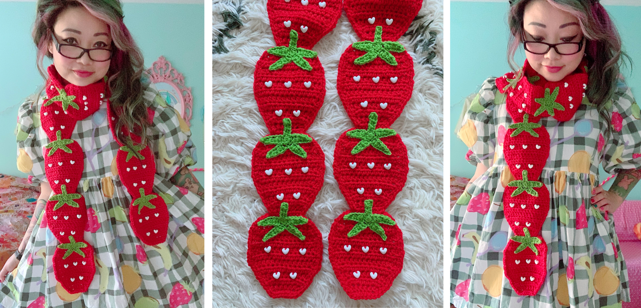 New Crochet Pattern: Strawberry Scarf